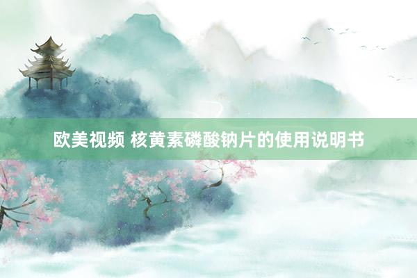 欧美视频 核黄素磷酸钠片的使用说明书