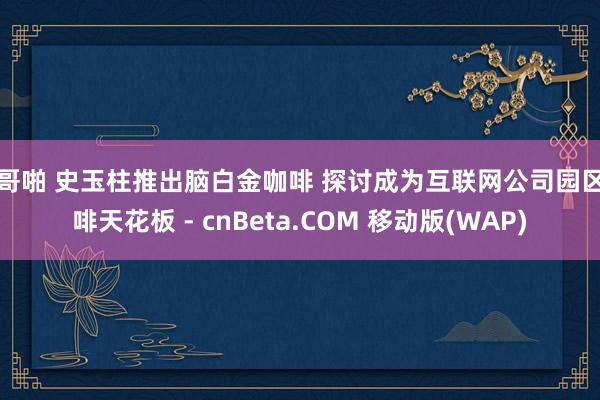 哥哥啪 史玉柱推出脑白金咖啡 探讨成为互联网公司园区咖啡天花板 - cnBeta.COM 移动版(WAP)