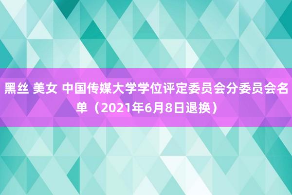 黑丝 美女 中国传媒大学学位评定委员会分委员会名单（2021年6月8日退换）