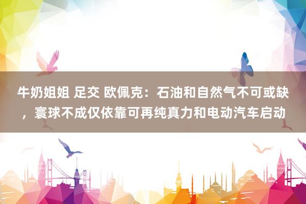 牛奶姐姐 足交 欧佩克：石油和自然气不可或缺，寰球不成仅依靠可再纯真力和电动汽车启动