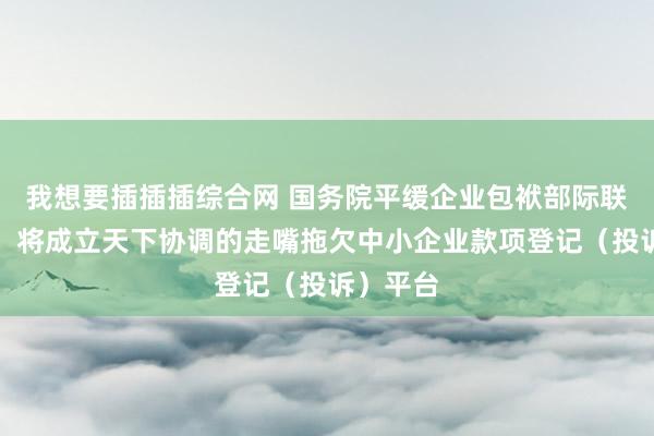 我想要插插插综合网 国务院平缓企业包袱部际联席会议：将成立天下协调的走嘴拖欠中小企业款项登记（投诉）平台